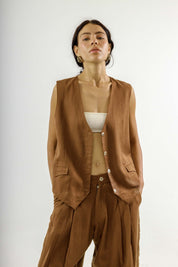 Haily Vest  - Brown